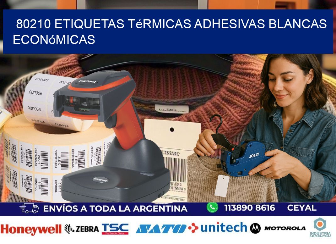 80210 etiquetas térmicas adhesivas blancas económicas