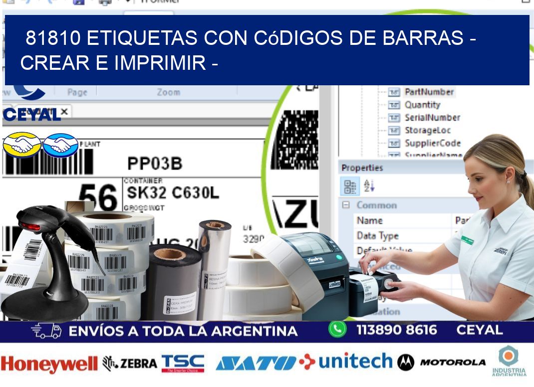 81810 etiquetas con códigos de barras - Crear e imprimir -
