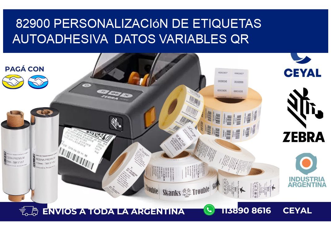 82900 Personalización de etiquetas autoadhesiva  datos variables QR