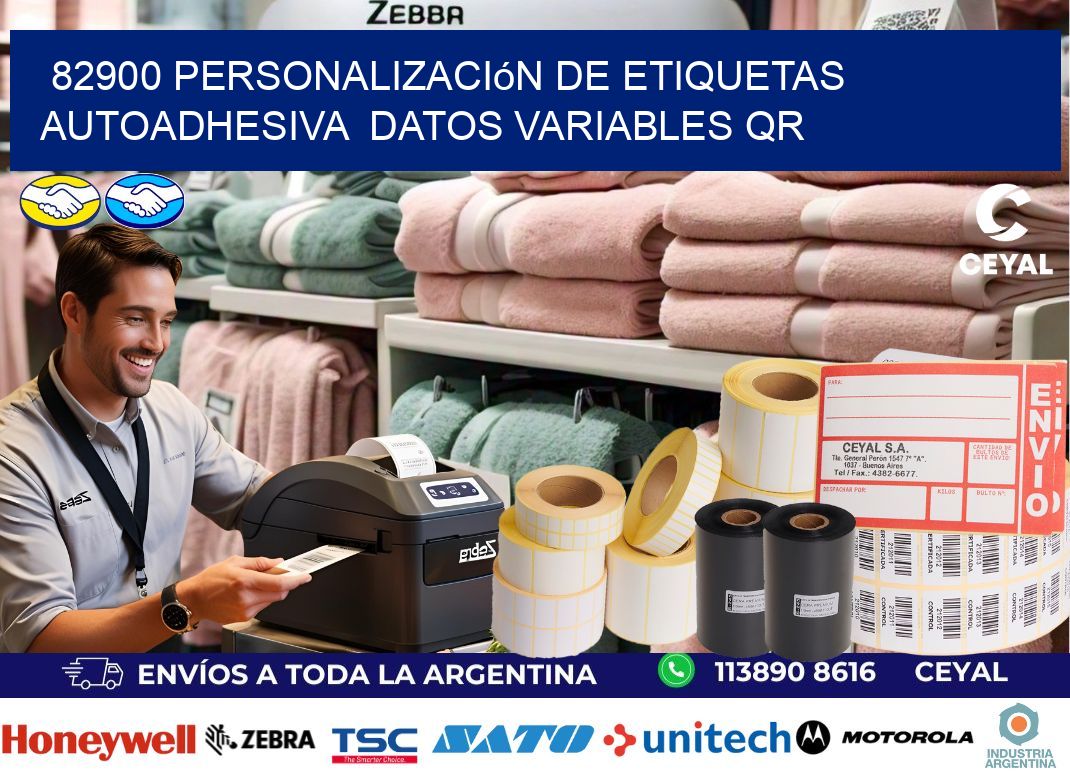 82900 Personalización de etiquetas autoadhesiva  datos variables QR