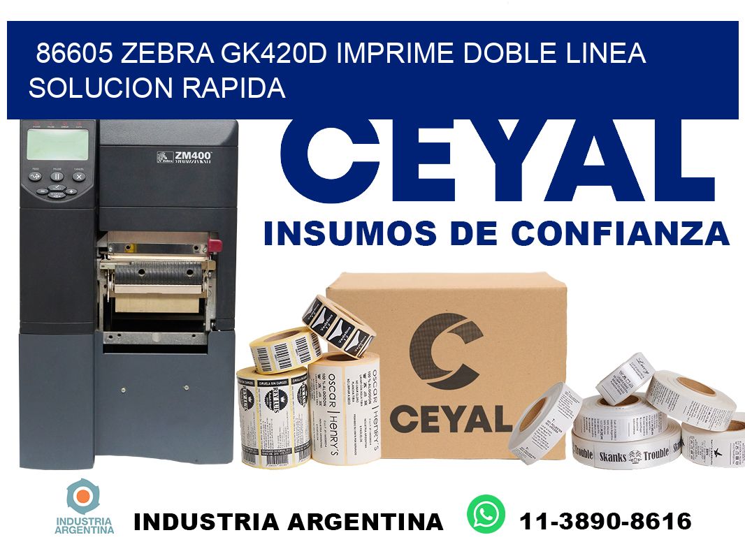86605 zebra gk420d imprime doble linea solucion rapida