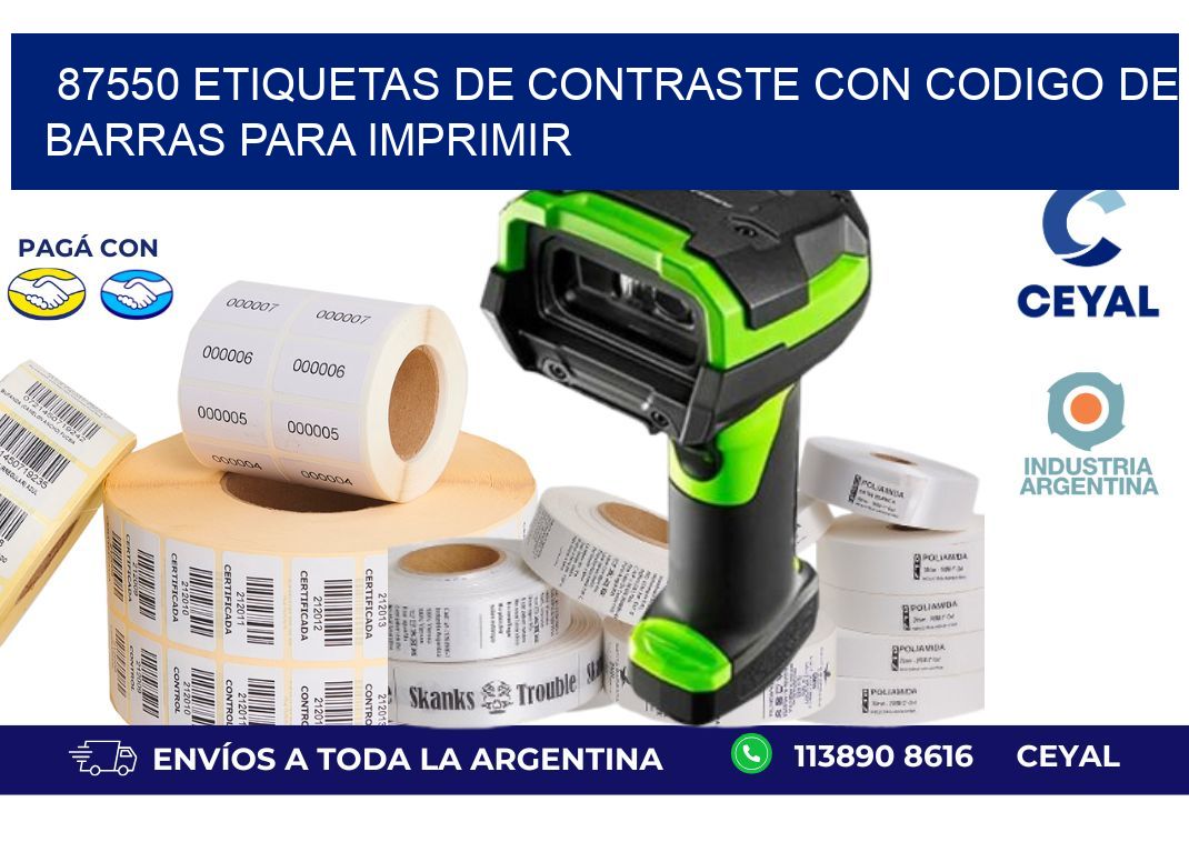 87550 etiquetas de contraste con codigo de barras para imprimir
