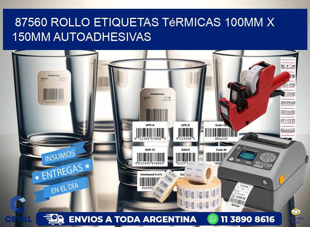 87560 Rollo Etiquetas Térmicas 100mm X 150mm Autoadhesivas
