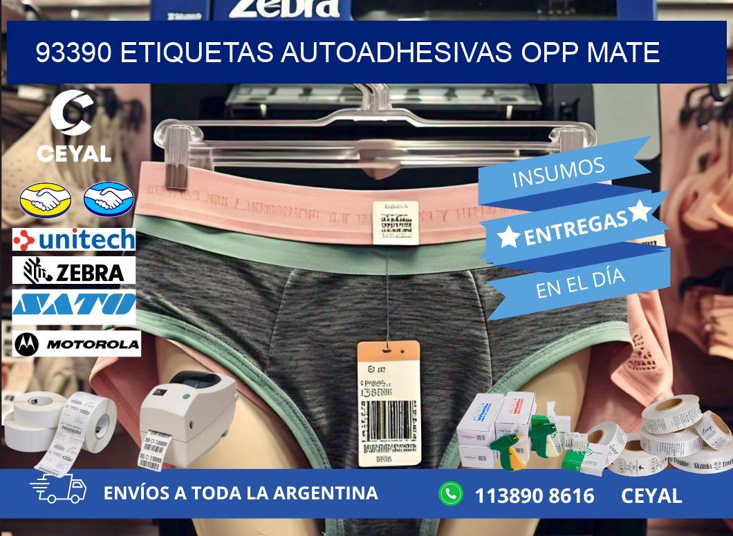 93390 etiquetas autoadhesivas Opp Mate