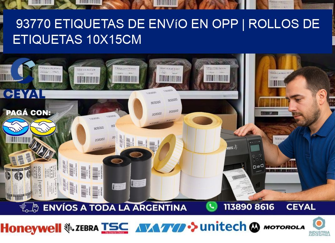 93770 Etiquetas de envío en opp | Rollos De Etiquetas 10x15CM