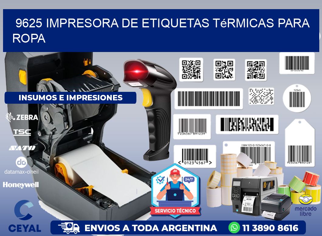 9625 impresora de etiquetas térmicas para ropa