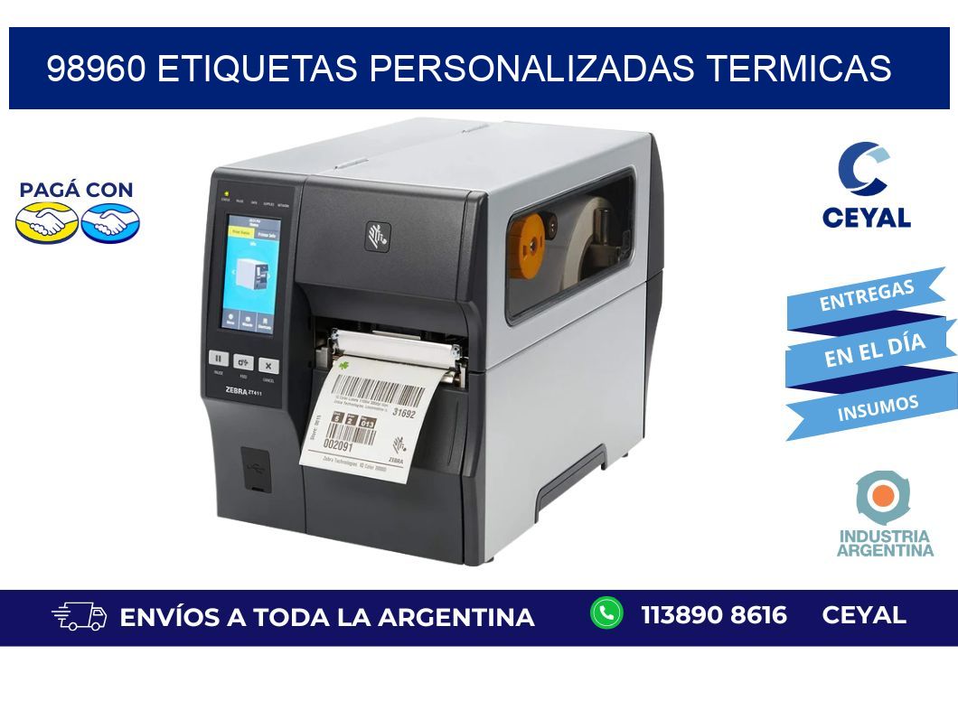 98960 Etiquetas personalizadas termicas