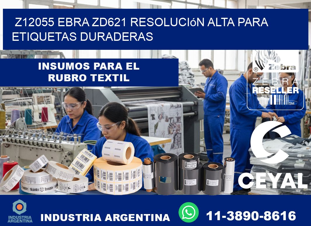 Z12055 ebra ZD621 resolución alta para etiquetas duraderas