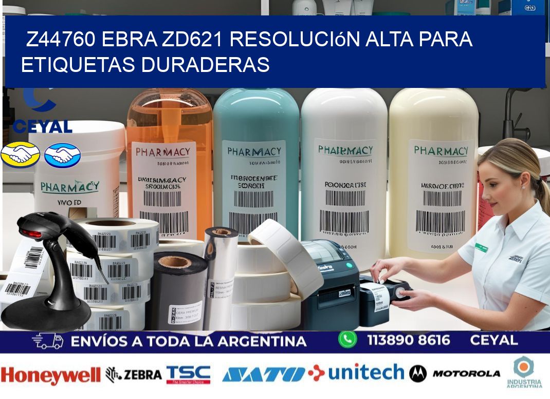 Z44760 ebra ZD621 resolución alta para etiquetas duraderas