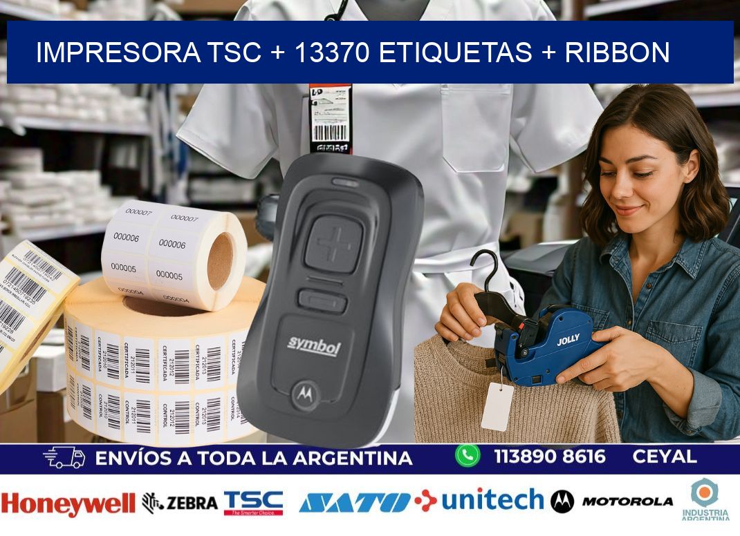 impresora TSC + 13370 etiquetas + ribbon