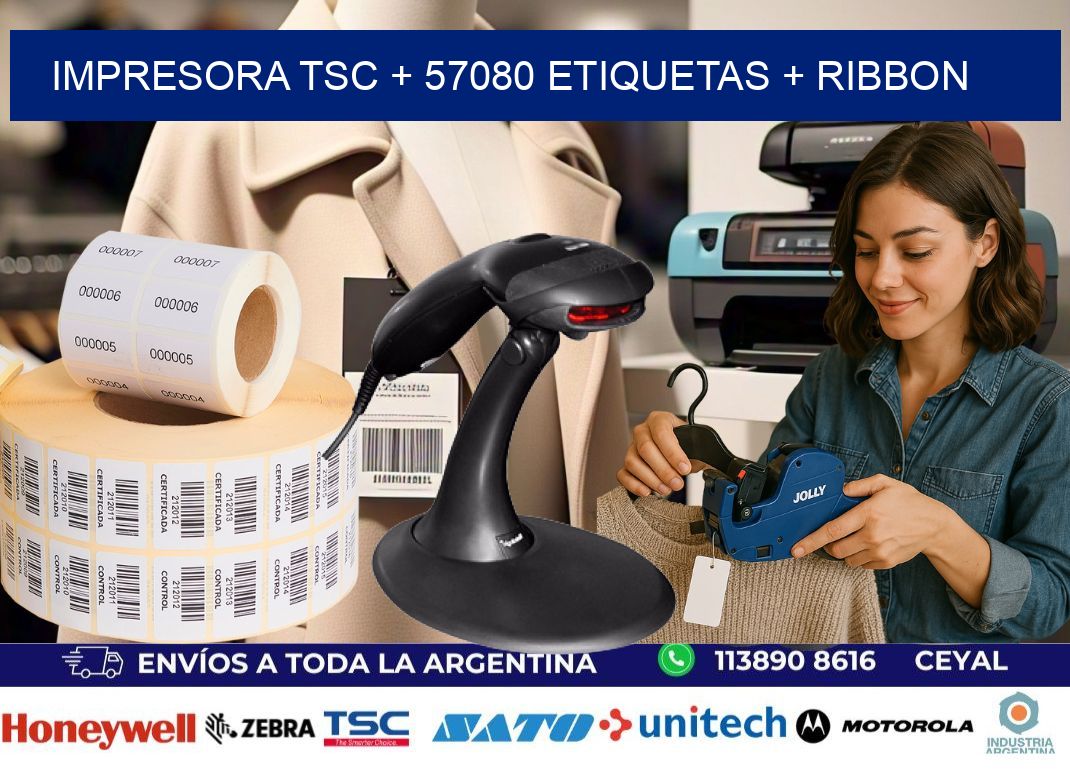 impresora TSC + 57080 etiquetas + ribbon