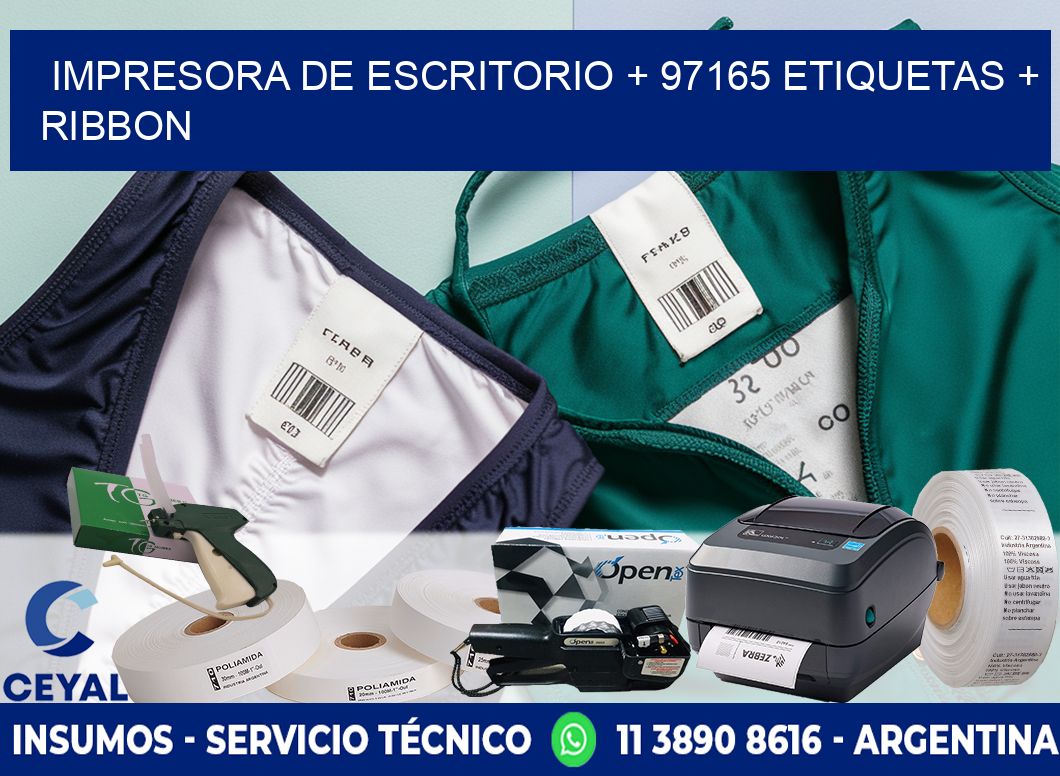 impresora de escritorio + 97165 etiquetas + ribbon