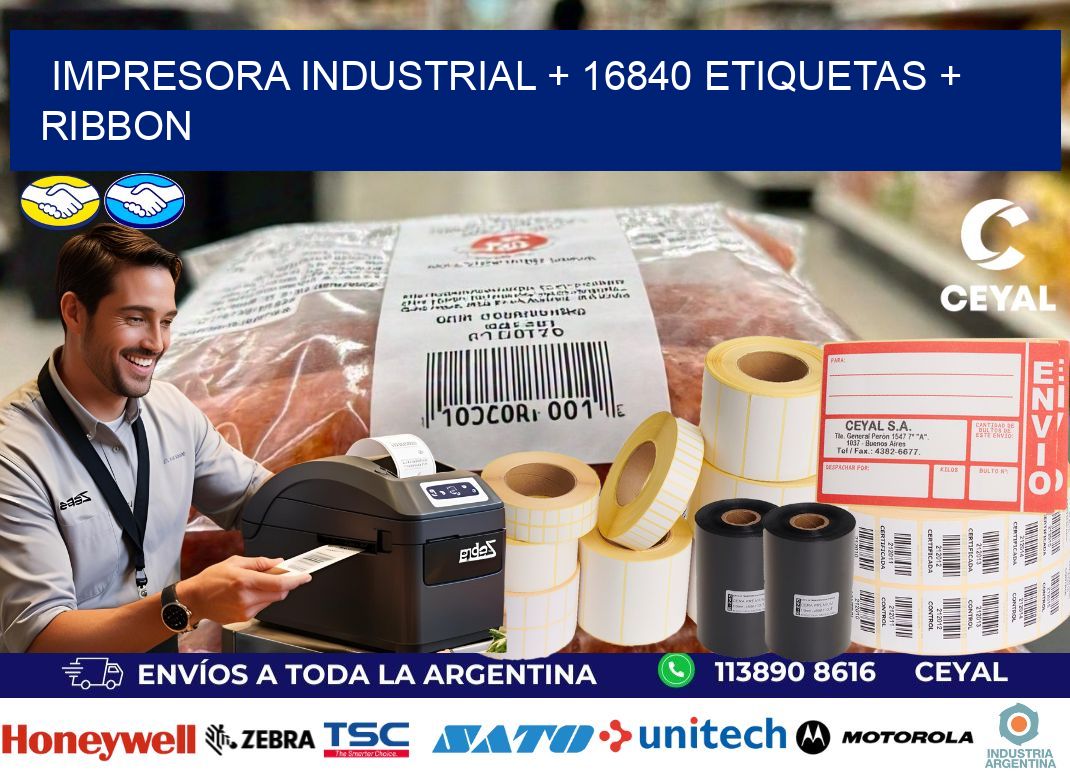 impresora industrial + 16840 etiquetas + ribbon