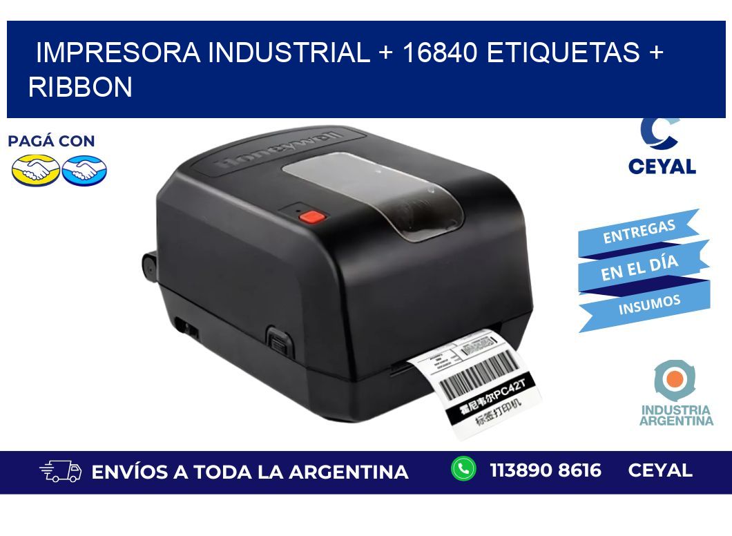 impresora industrial + 16840 etiquetas + ribbon