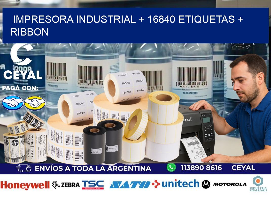 impresora industrial + 16840 etiquetas + ribbon