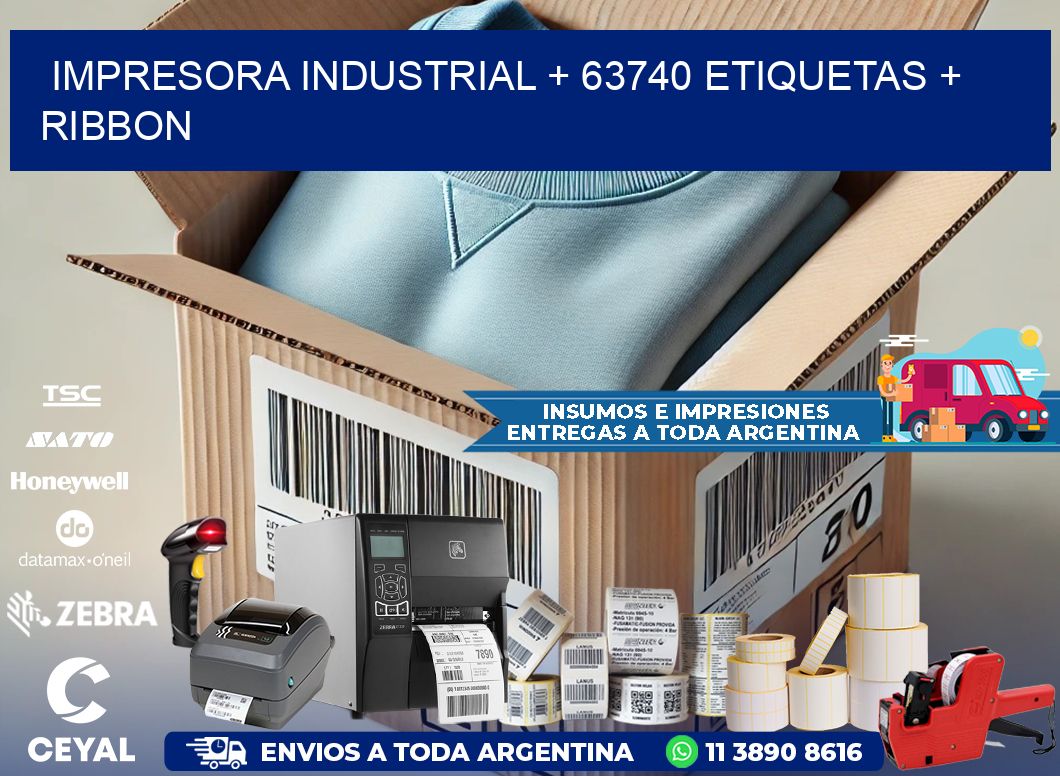 impresora industrial + 63740 etiquetas + ribbon