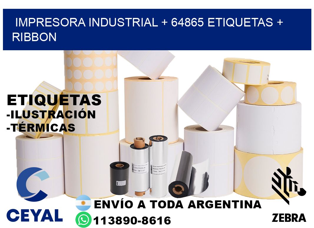impresora industrial + 64865 etiquetas + ribbon
