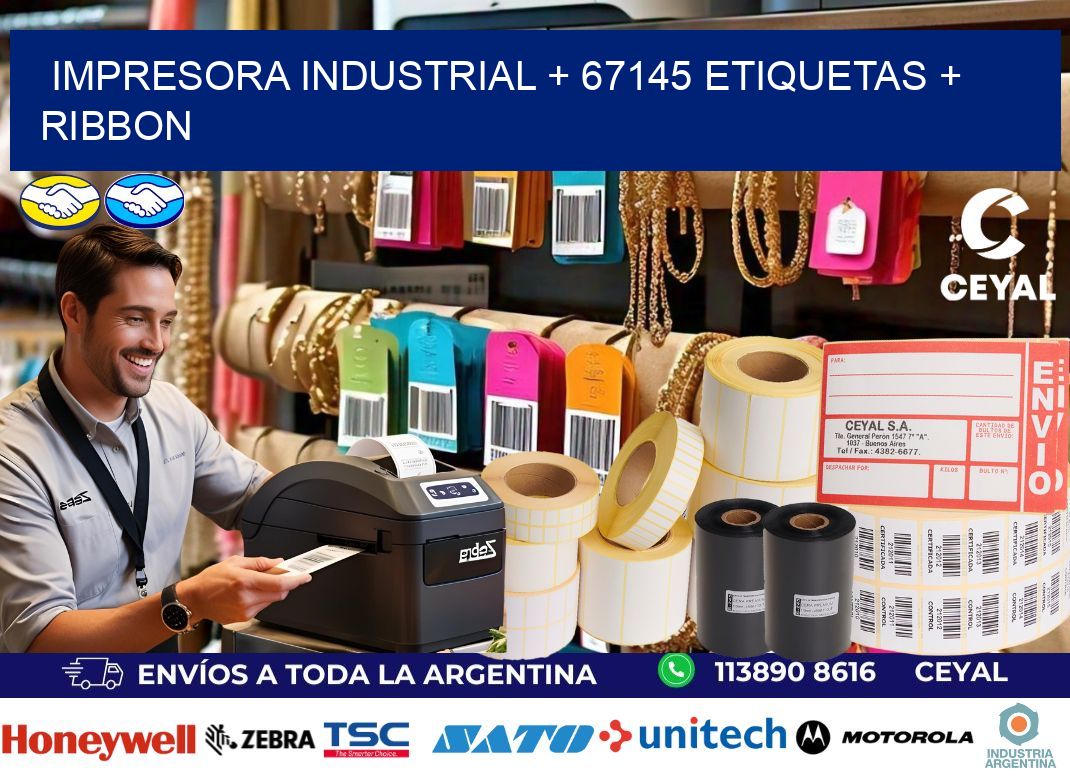 impresora industrial + 67145 etiquetas + ribbon