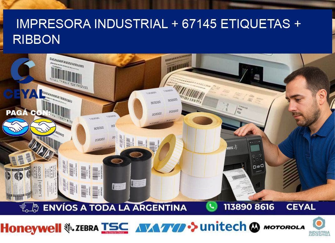 impresora industrial + 67145 etiquetas + ribbon