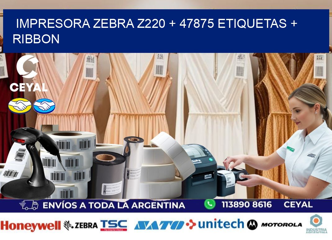 impresora zebra z220 + 47875 etiquetas + ribbon