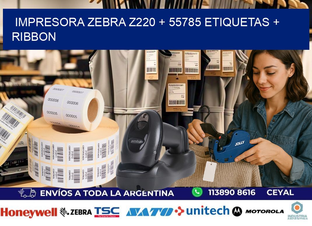 impresora zebra z220 + 55785 etiquetas + ribbon
