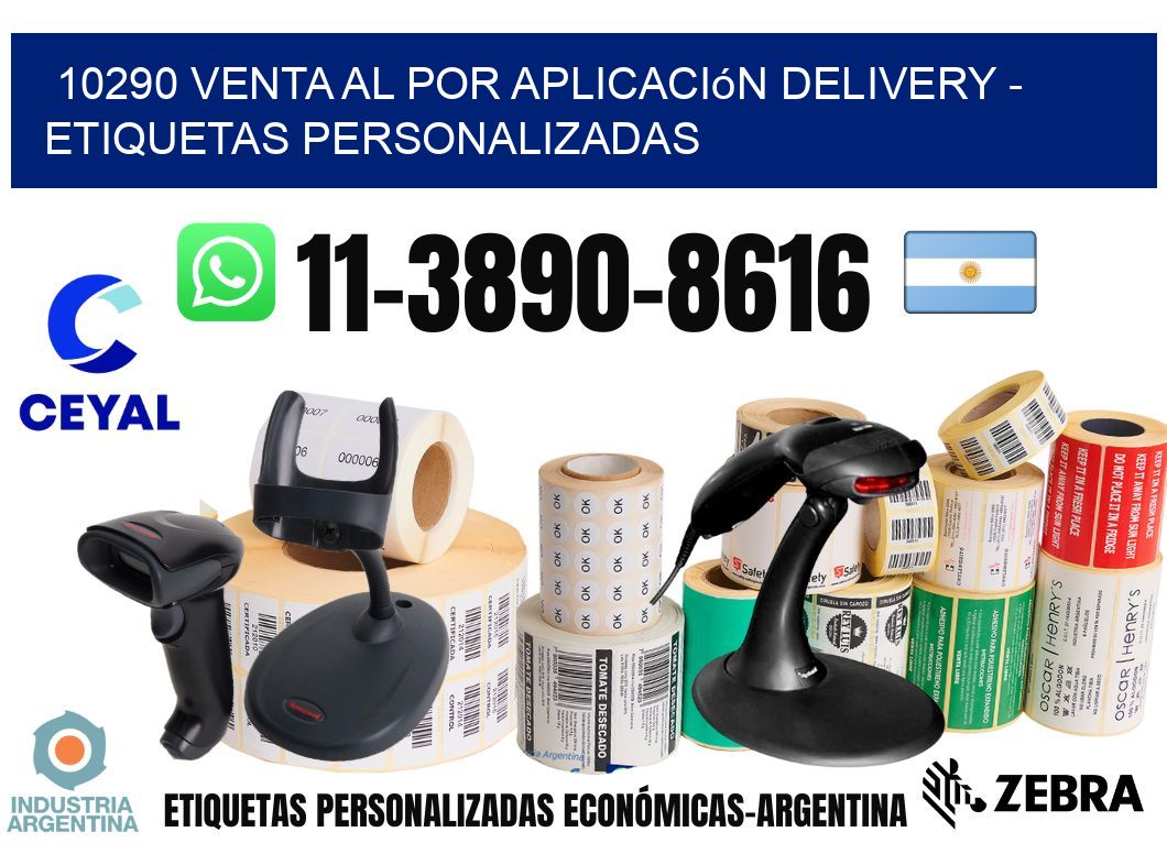 10290 Venta al Por Aplicación delivery - Etiquetas Personalizadas