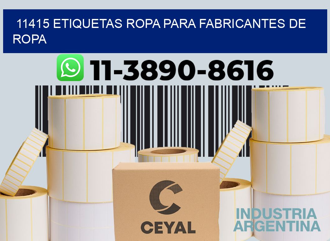 11415 Etiquetas ropa para fabricantes de ropa
