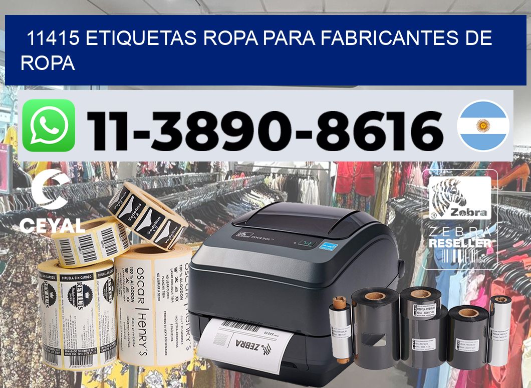 11415 Etiquetas ropa para fabricantes de ropa