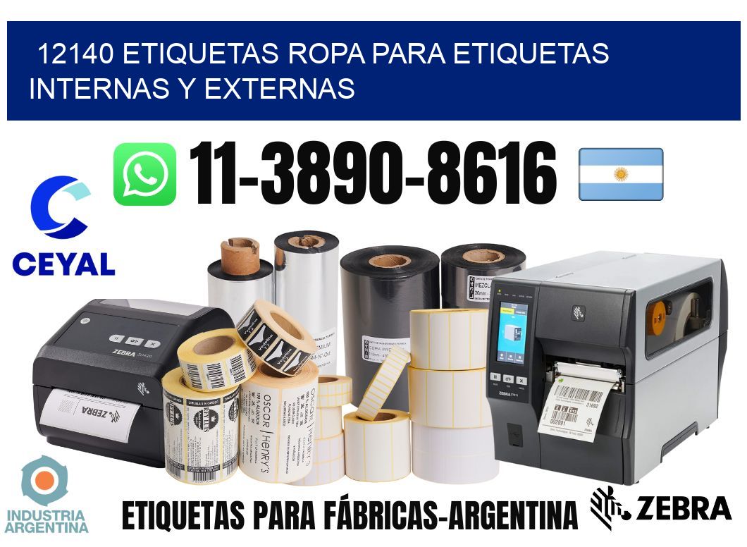 12140 Etiquetas ropa para etiquetas internas y externas