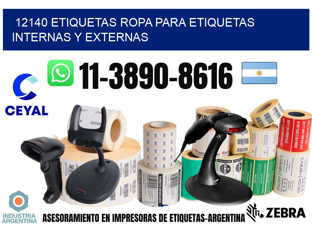 12140 Etiquetas ropa para etiquetas internas y externas