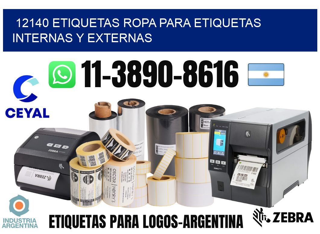12140 Etiquetas ropa para etiquetas internas y externas
