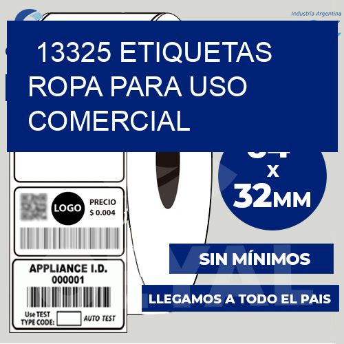 13325 Etiquetas ropa para uso comercial