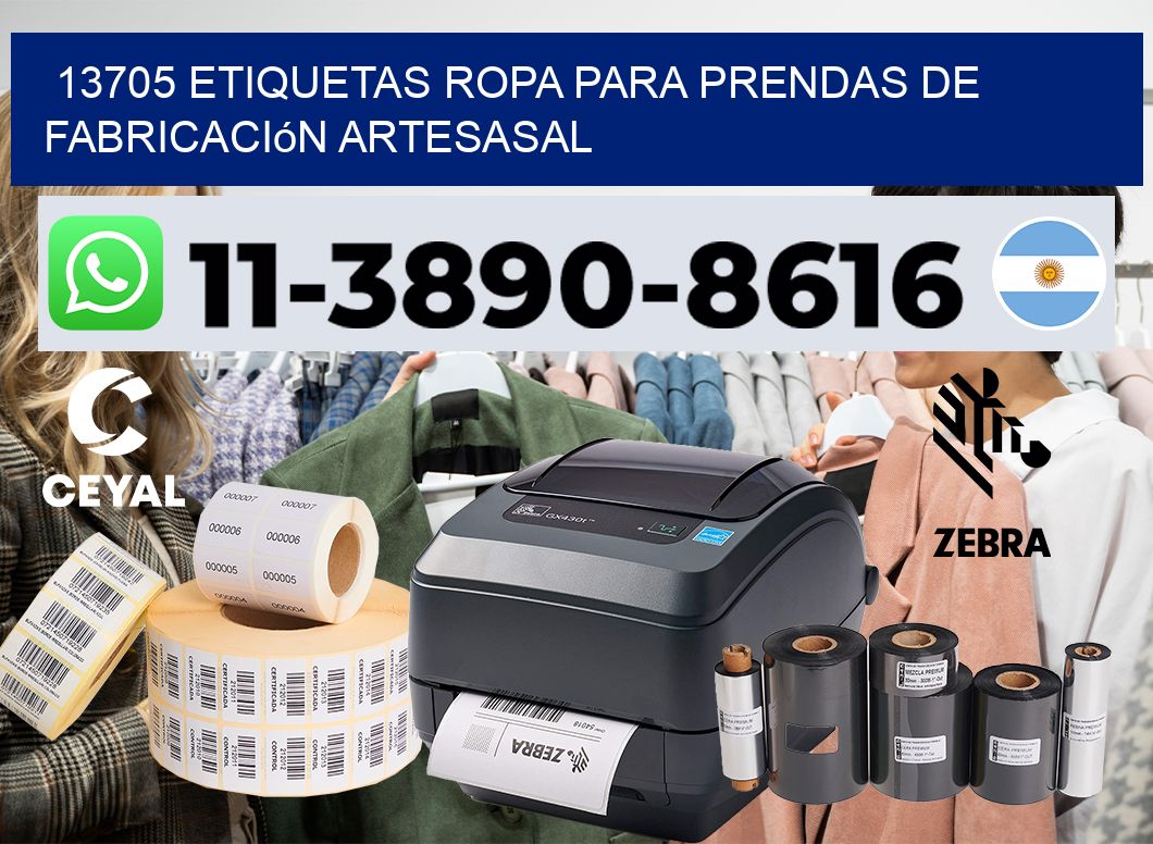 13705 Etiquetas ropa para prendas de fabricación artesasal