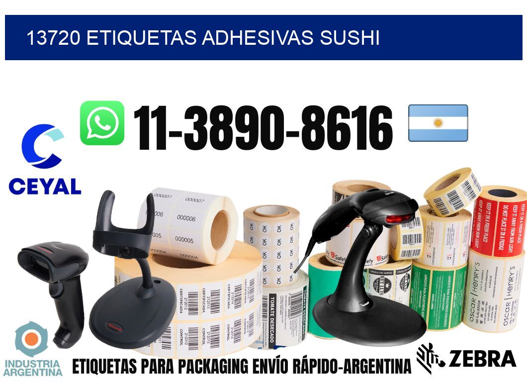 13720 etiquetas adhesivas sushi