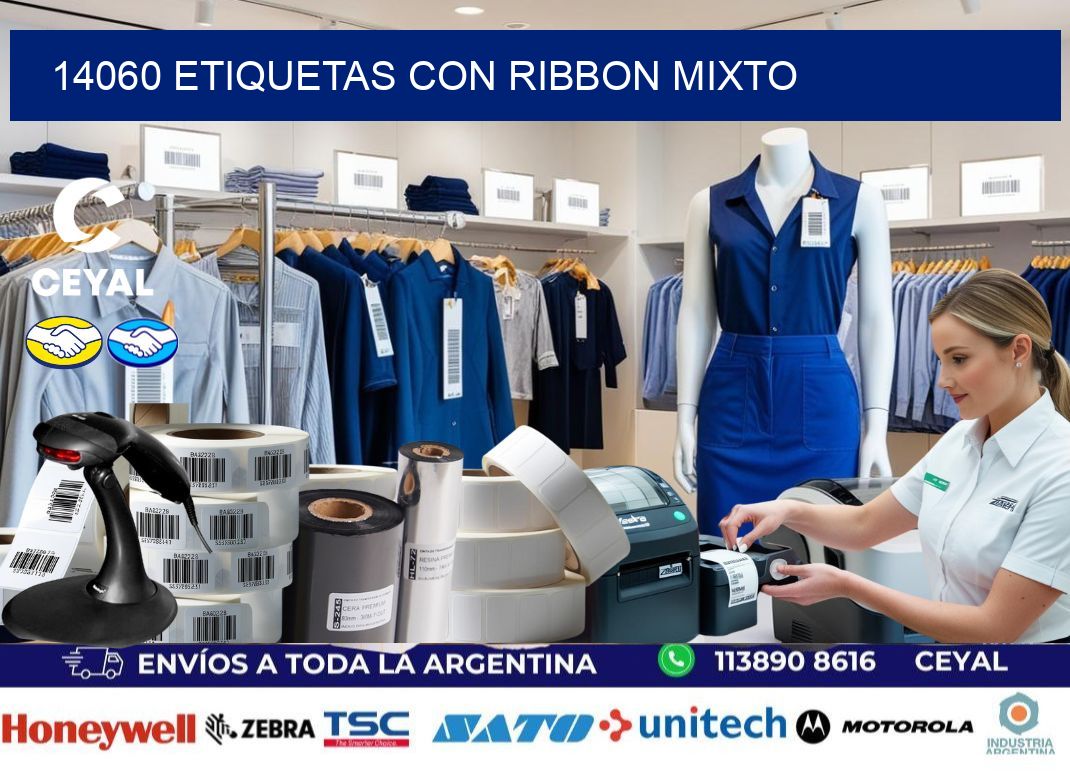 14060 etiquetas con ribbon mixto