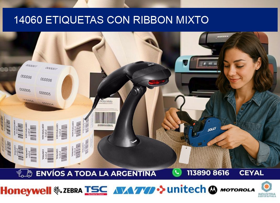14060 etiquetas con ribbon mixto