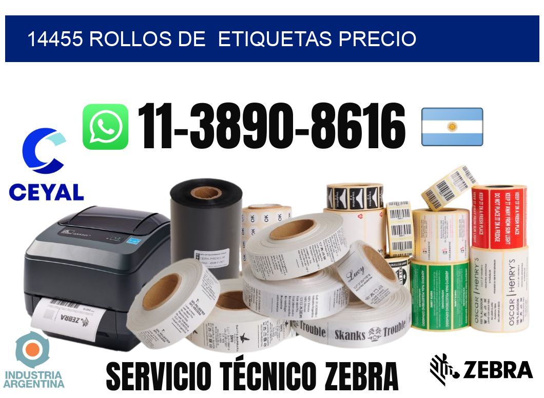 14455 rollos de  etiquetas precio