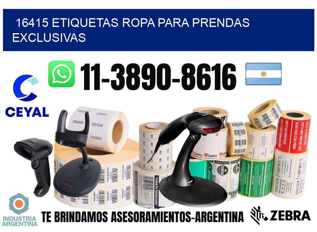 16415 Etiquetas ropa para prendas exclusivas