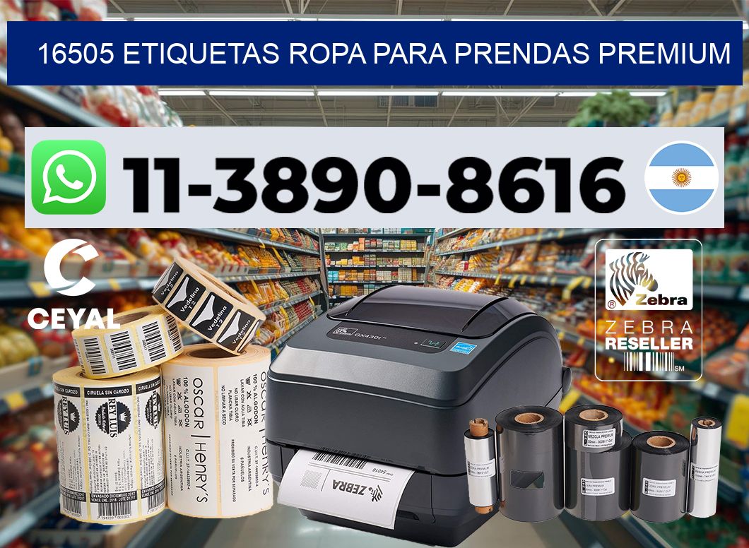 16505 Etiquetas ropa para prendas premium