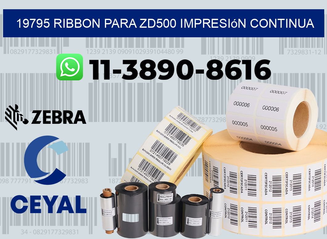 19795 ribbon para zd500 impresión continua