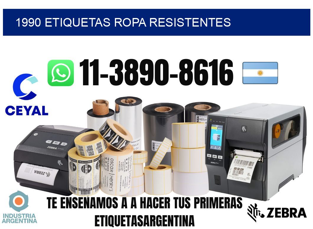1990 Etiquetas ropa resistentes