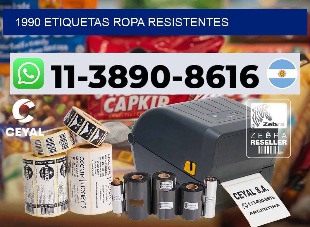 1990 Etiquetas ropa resistentes