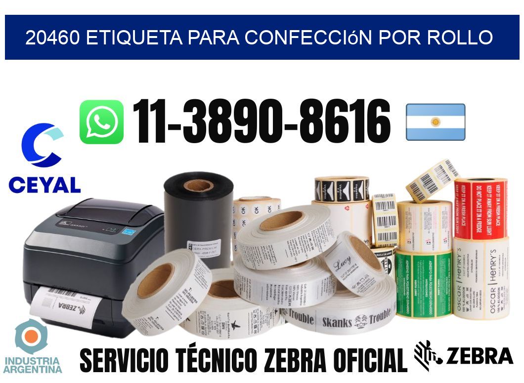 20460 etiqueta para confección por rollo
