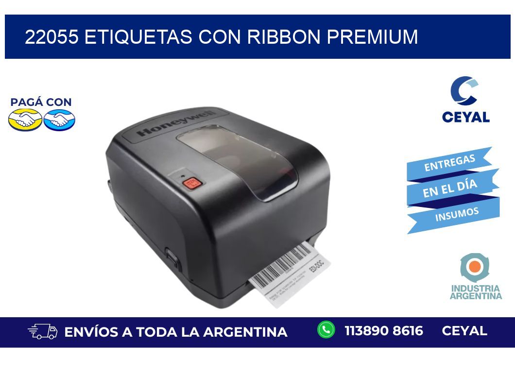 22055 etiquetas con ribbon premium