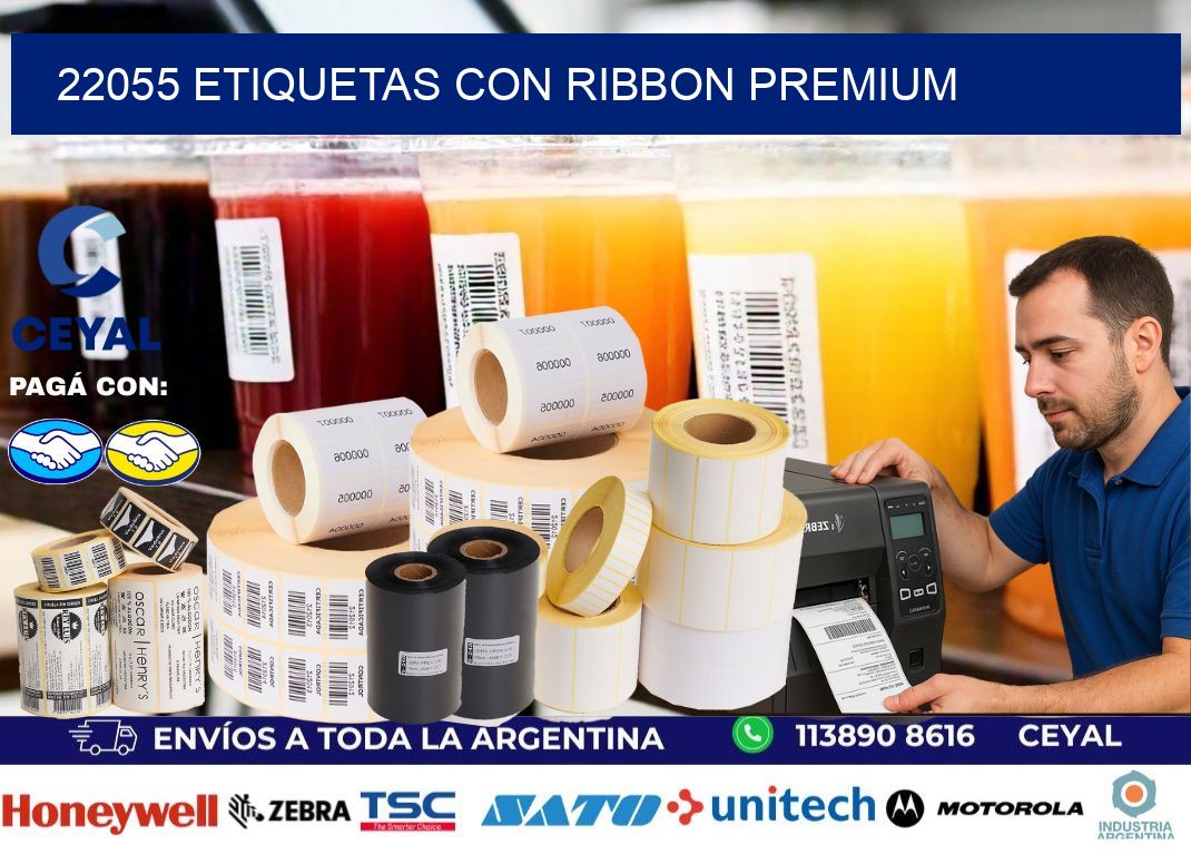 22055 etiquetas con ribbon premium