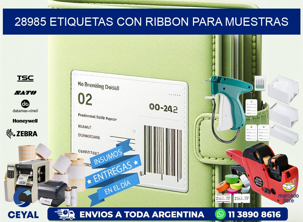 28985 etiquetas con ribbon para muestras