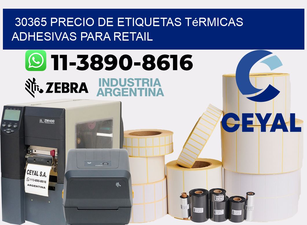 30365 precio de etiquetas térmicas adhesivas para retail