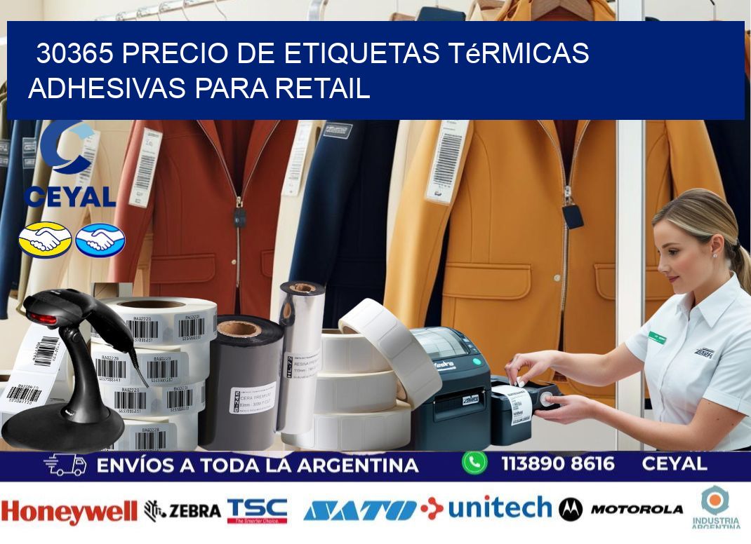 30365 precio de etiquetas térmicas adhesivas para retail