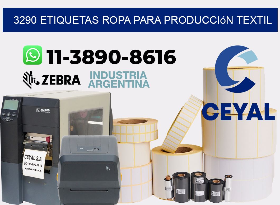 3290 Etiquetas ropa para producción textil