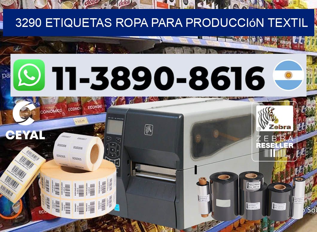 3290 Etiquetas ropa para producción textil